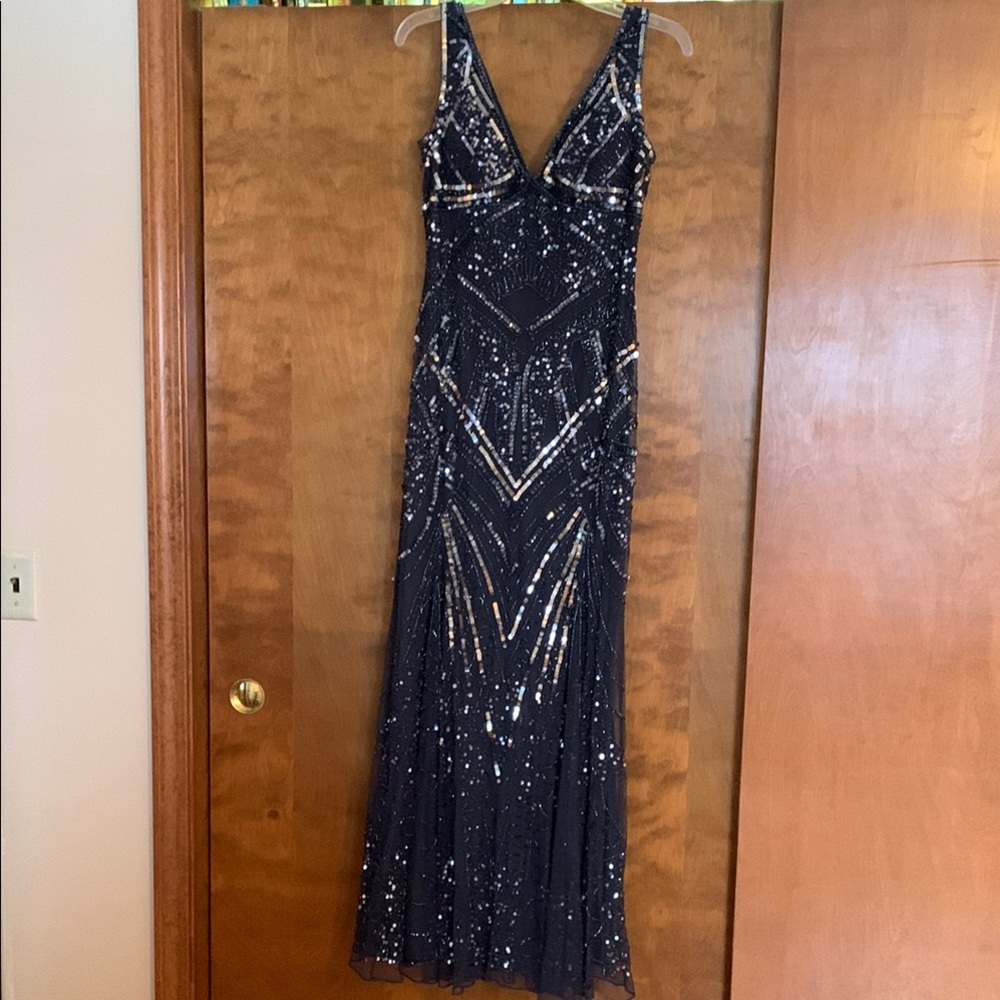 Elegant Black Sequin Gown